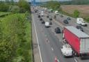 The crash took place between junction 23 and junction 24 earlier today (May 7)