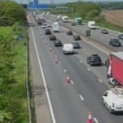 The crash took place between junction 23 and junction 24 earlier today (May 7)