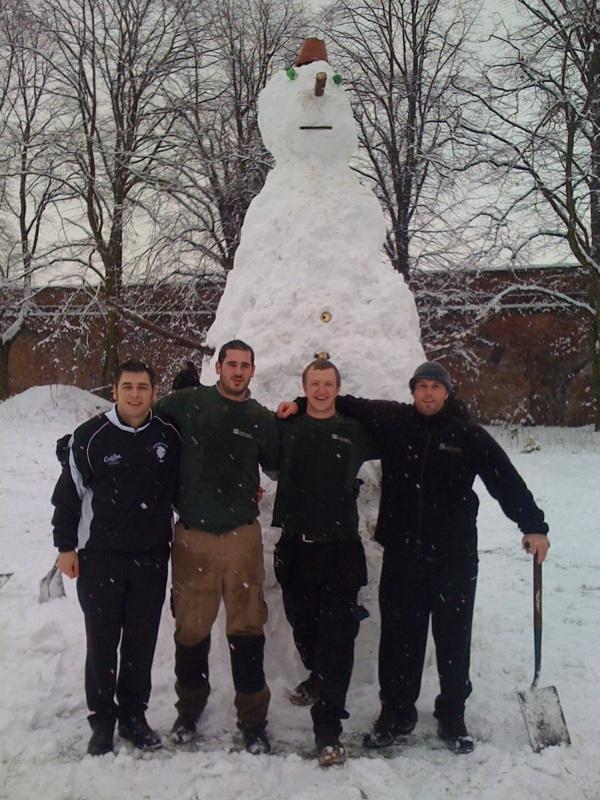 Team effort: is this the tallest snowman?