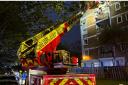 A 32-metre ladder was used to put out the fire in a 17 storey block in Albert Road