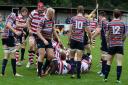 First timer: Hugo Ellis goes over for Rosslyn Park's first try in the 38-3 win over Old Albanians last weekend               Picture: David Whittam