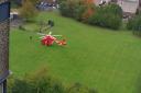 The Air Ambulance landed at Willowbank School (Pic by Brian Barnett)