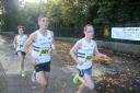 Not far behind: Croydon Harriers Jake English, David White and Ben Savill tracking the leaders      Pictures: Mike Fleet