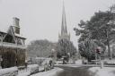 Snow at Trowbridge.Snow scene with Trowbridge Parish Church St James.Photo Trevor Porter 60211 13..