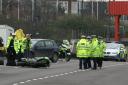 The scene of the crash on the A12