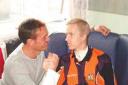 Wonderful news': Gareth Needham, right, with Ian Hendon, friend and captain of Barnet FC 