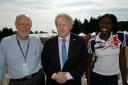 Anthony Kendall with Boris Johnson and Christine Ohuruogu