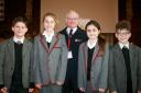 Thanks: Major Loxley with St George's pupils