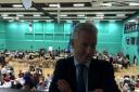 Lembit Opik comes to Sutton Election count and threatens to have Deputy Prime Minister Nick Clegg removed