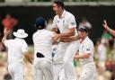 Key man: Kevin Pietersen celebrates after claiming the wicket of Michael Clarke