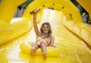The giant yellow water slide is at King's Cross for two days