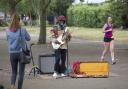 Nile Rodgers performed a surprise busking set on the South Bank