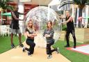 TOWIE's Vas J Morgan and Lauren Pope with Made In Chelsea's Oliver Proudlock and Rosie Fortescue at the launch of Westfield London's water zorbing experience