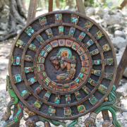 Mayan calendar carved by a Mexican artisan.