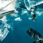 Plastic waste in water