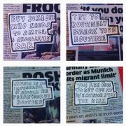Some of the inspirational notes Andy Leek has been leaving for Tube passengers to find in their morning newspaper