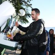 Carlsberg's Christmas tree on London's Southbank was dispensing free beer to passers-by
