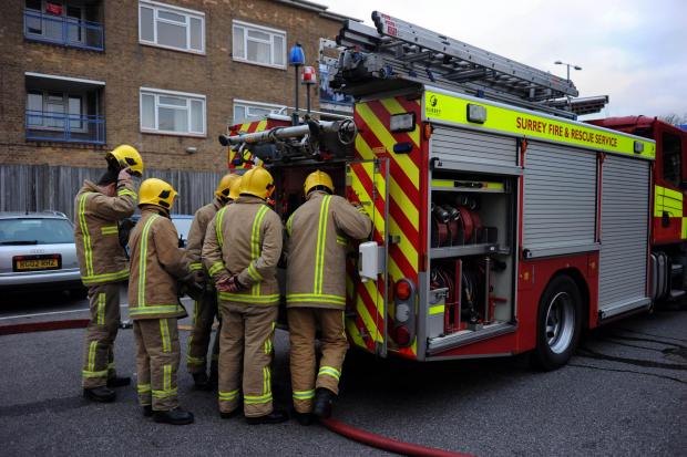 Firefighters at Epsom fire station