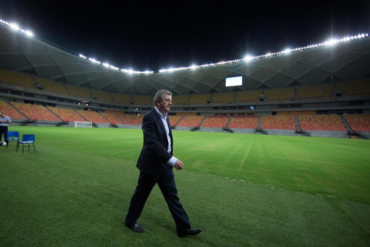 England manager Roy Hodgson visits Arena Amazonia in Manaus ahead of next summer’s World Cup in Brazil