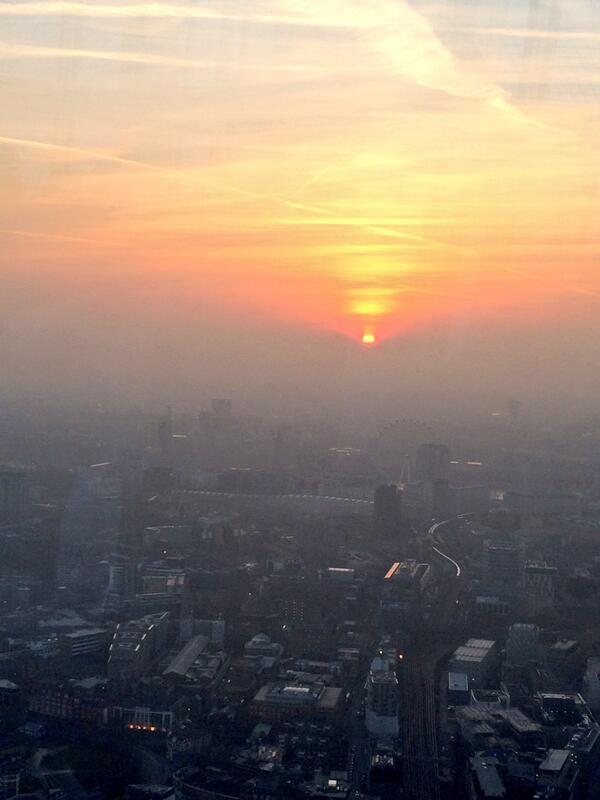 Sun sets over London: view from the Shard (pic: Jeff Coates)