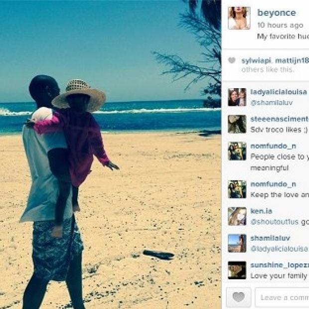 This Is Local London: Beyonce posted this picture of Jay Z and Blue (Beyonce/Instagram)