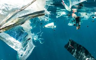 Plastic waste in water