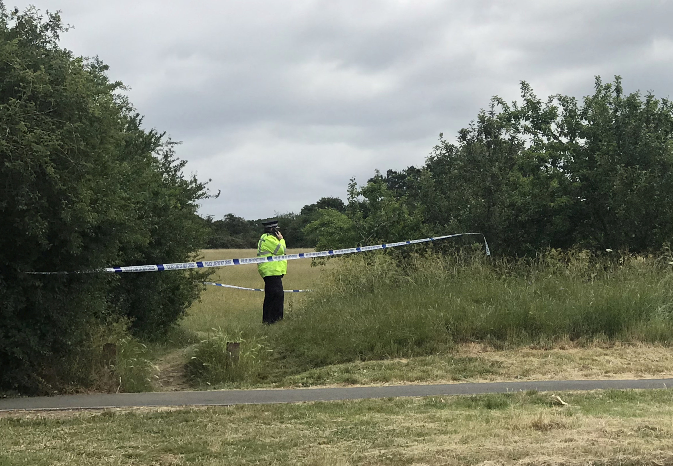 The park was cordoned off after the bodies were found (Photo: SWNS)
