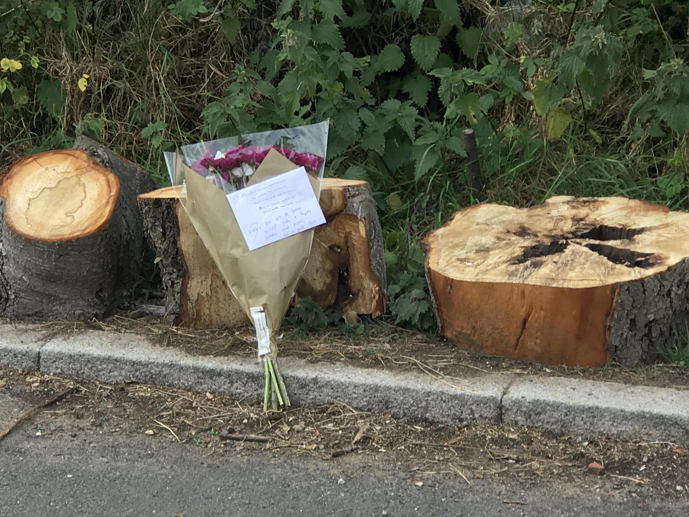 Flowers left at the scene at Fryent Country Park (Photo: SWNS)