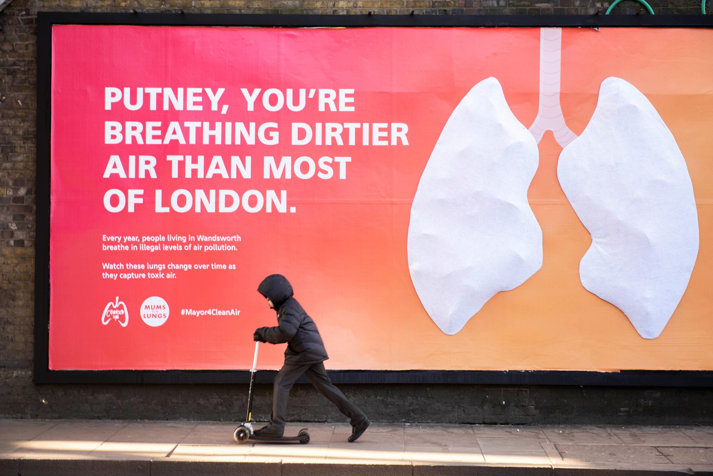 Mums for Lungs campaign poster, Putney 