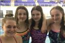Left to right: Fleur Lewis, Jo Hobsley, Jess Arundale and Sophie Murray of Barnet Copthall Swimming Club have qualified for the Olympic trials.