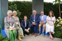 Imelda Staunton, Joanna David, designer Charlie Hawkes, Jim Carter, Jim Broadbent and National Brain Appeal chief exec Theresa Dauncey at The Chelsea Flower Show.