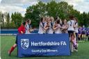 Oaklands Wolves U18 girls celebrate their county cup success. Picture: OAKLANDS WOLVES