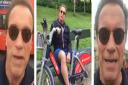 We know he's an actor but Arnold Schwarzenegger looked to be really enjoying his cycle ride through traffic in central London