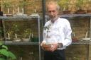 Steve Hooper with his prize-winning bonsai Plymouth pear. Picture credit: Ruth Pavey
