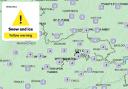 London has a yellow warning for snow and ice. (Met Office)