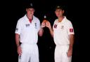 England captain Andrew Strauss and his Australian counterpart Ricky Ponting with the famous Ashes urn