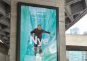 Poster for ‘Nye’ outside the National Theatre