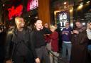John Boyega and Daisy Ridley, stars of Star Wars: The Force Awakens, meet fans outside the Disney Store on London's Oxford Street