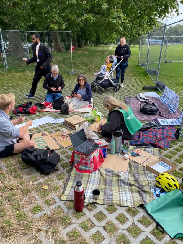 This Is Local London: Protesters held a 'picnic protest' at Clapham Common today. 