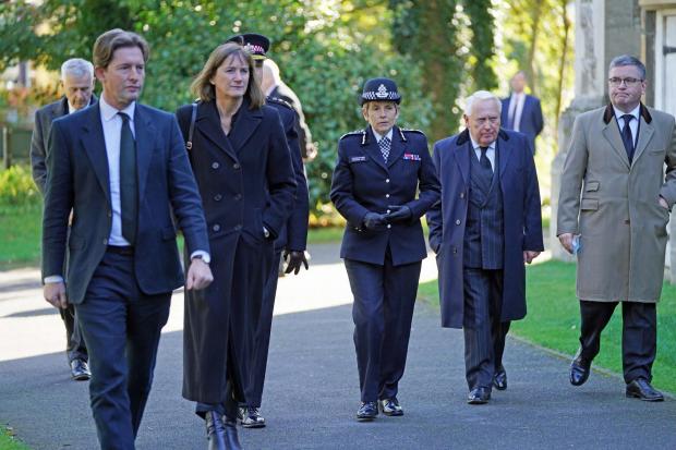 This Is Local London: Metropolitan Police Commissioner Cressida Dick (centre) arrives for the funeral of James Brokenshire at St John The Evangelist church in Bexley, south-east London. Stefan Rousseau/PA Wire