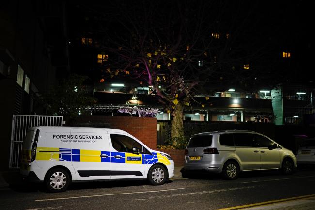 A police forensic van near the scene in Mayes Road in Wood Green. Credit: PA