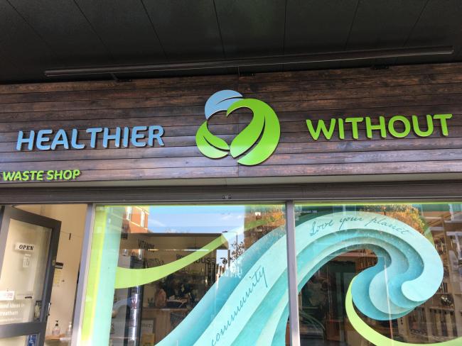 The outside of Heathier Without, and their beautifully designed logo.