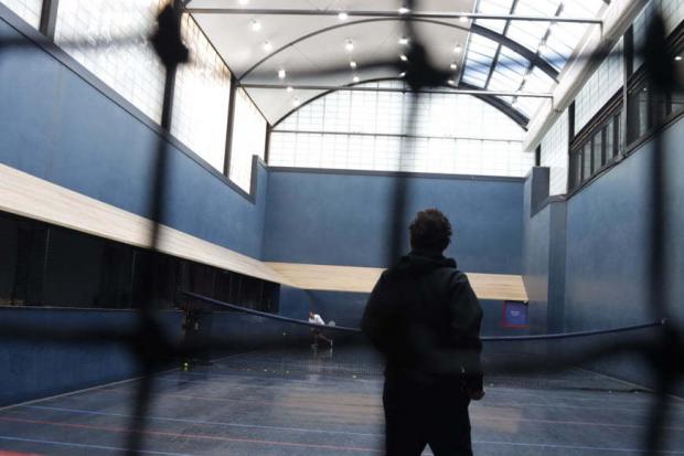 This Is Local London: Middlesex University's real tennis court at The Burroughs. Photos: Joseph Quiruga