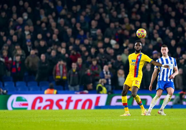 Crystal Palace's Odsonne Edouard went off during the match against Brighton with a knock