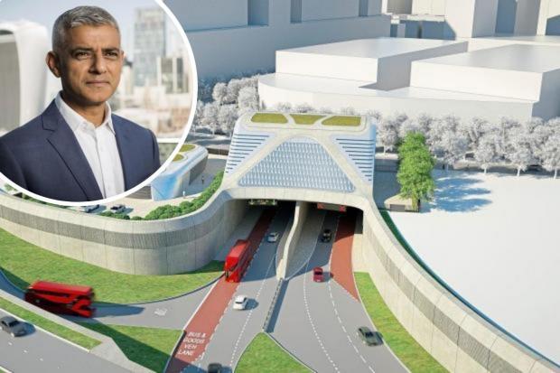 Sadiq Khan and how the Silvertown tunnel could look (Mayor of London)