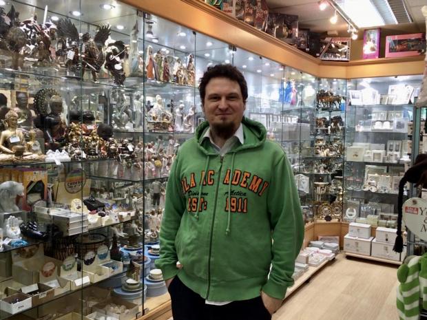 This Is Local London: Jason Adam works at Gallery Gifts in Sutton High Street (photo: Tara O'Connor)