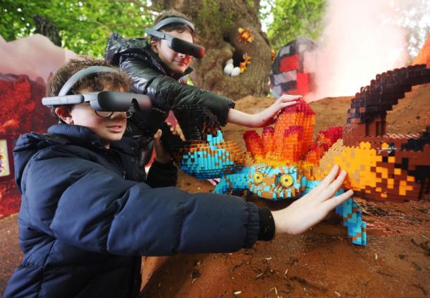 This Is Local London: Lucca and Sonny using the eSight eyewear as they explored the Magical Forest (LEGOLAND Windsor)