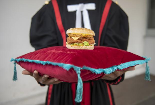 This Is Local London: The KFC Coronation Chicken Tower Burger won't feature raisins. Picture: KFC/Deliveroo