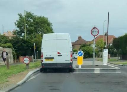 This Is Local London: The size of the kerbs for the 6ft6in restriction has led to criticism. According to a driver, he has seen people hit their vehicles on the kerbs. Credit: Twitter