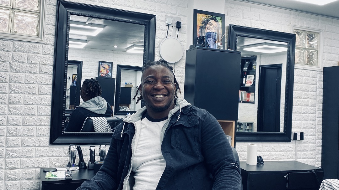 Mitch Fly From The Fade Fabric Barbers Was One Of One Of The Barbers To Receive Mental Health Training, pic Islington council, free for use by partners of BBC news wire service